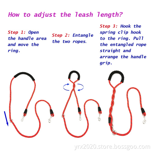 Rope Pet Leash Length Adjustable